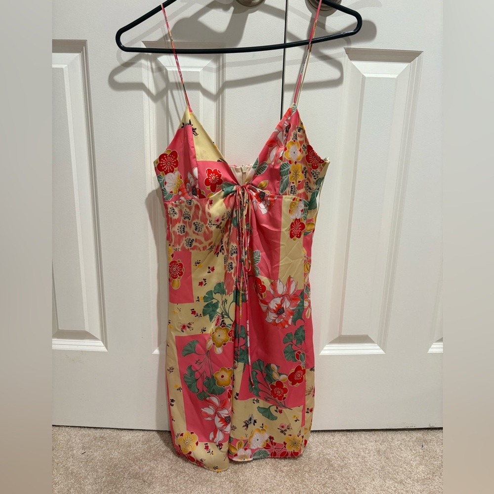 NWT Zara Printed Silk Patterned Slip Dress - Picture 1 of 5